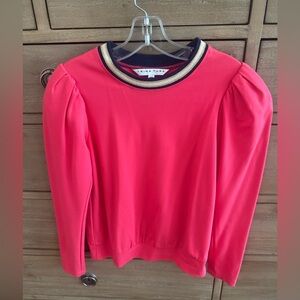 Trina Turk Pink Top with Gold and Navy Blue Accents